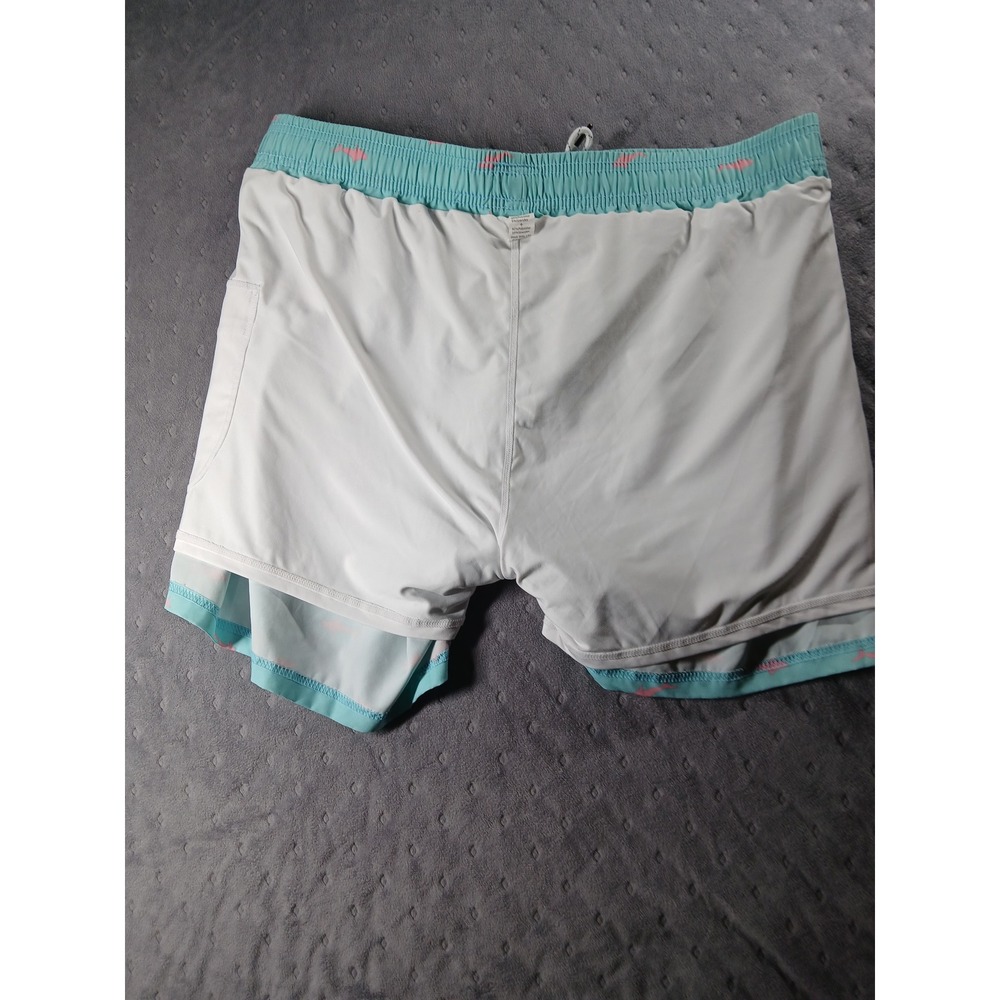 Brisira Mens Swim Trunks XL Light Blue Pink Shark Print Board Shorts Drawstring - Picture 10 of 12